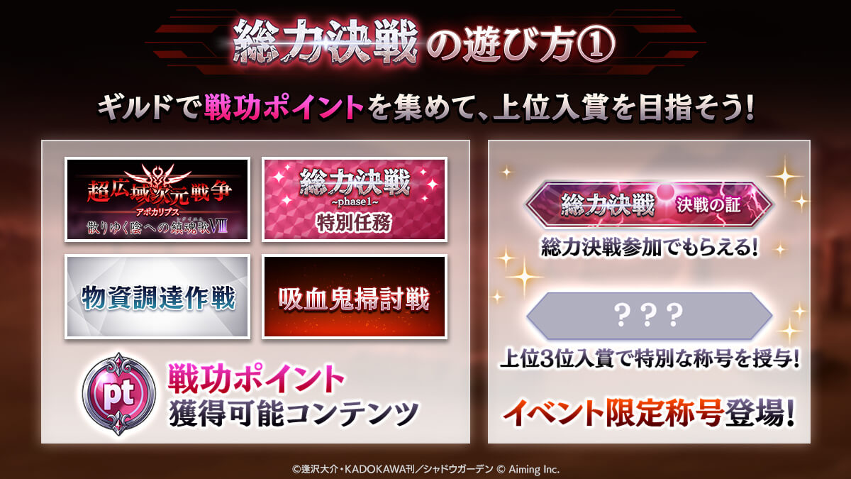 【カゲマス】総力決戦は10月31日開幕！参加条件・報酬と交換期限まとめ！