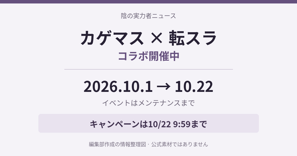 【カゲマス×転スラ】リムルとミリムが登場！コラボイベントは10月22日まで